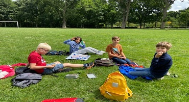 Groep 7A afsluiting van het schooljaar in het Erasmuspark